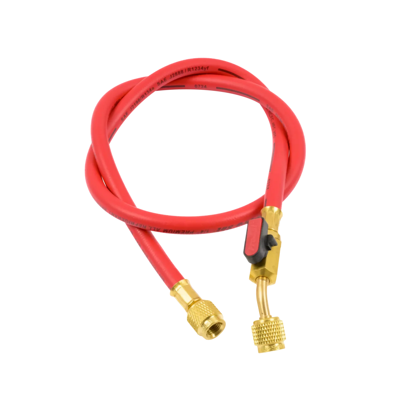 HP3RE Ball Valve Hose - CPS 3' 1/4" Red Hose with Ball Valve