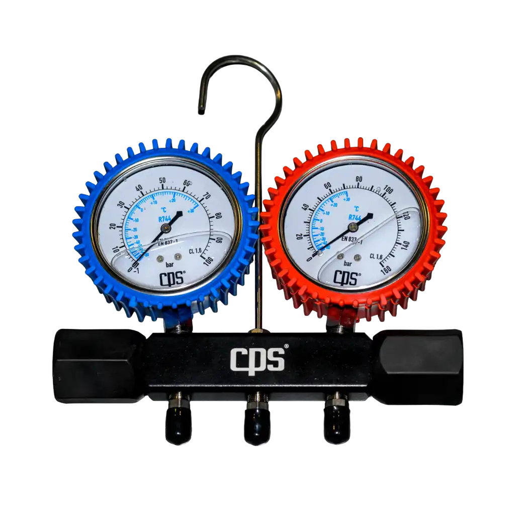 MBSCO2 CO2 Manifold - Professional CO2 refrigeration manifold gauge set for HVAC/R service. The MBSCO2 CO2 Manifold delivers precise diagnostics for CO2 and ammonia systems.